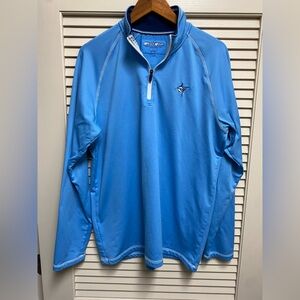 White Water Life Blue 1/4-Zip Performance Shirt L Long Sleeve Marlin Logo